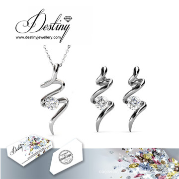 Destiny Jewellery Crystal From Swarovski Spiral Set Pendant and Earrings